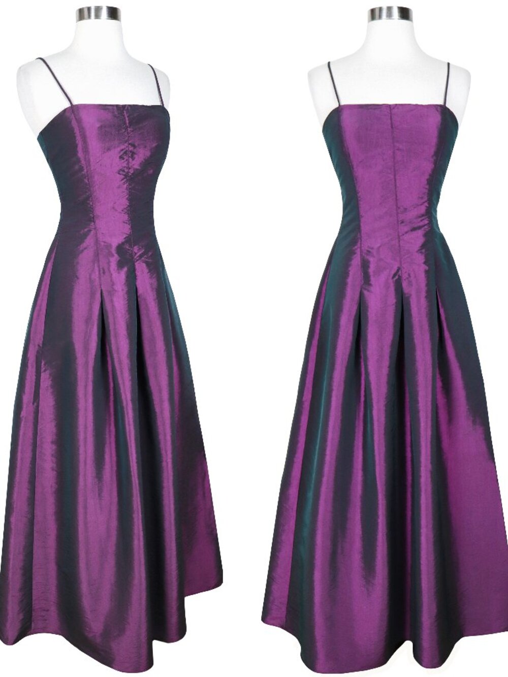 Vintage 90s Purple Burgundy Spaghetti Straps Maxi Prom Gown Party Dress XXS XS